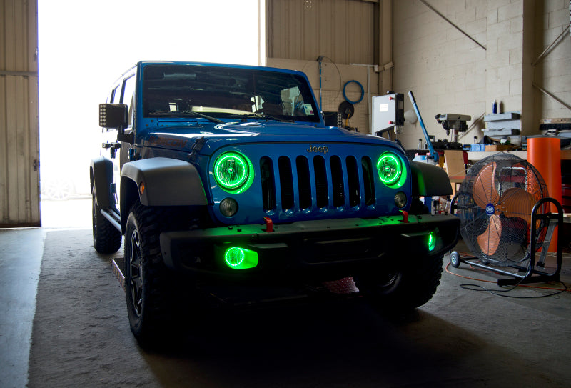 Oracle Jeep Wrangler JK 07-17 LED Waterproof Halo Kit - ColorSHIFT w/ Simple Controller
