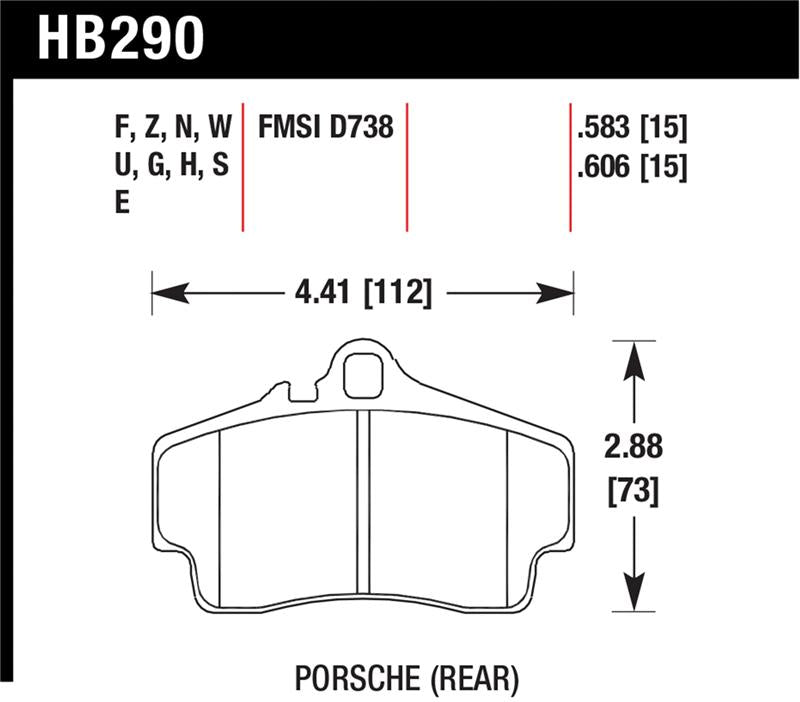 Hawk HP+ Porsche Rear Brake Pads