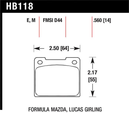 Hawk Alcon 4R-Type / Alcon R-Type (Short Profile) Blue 9012 Race Brake Pads