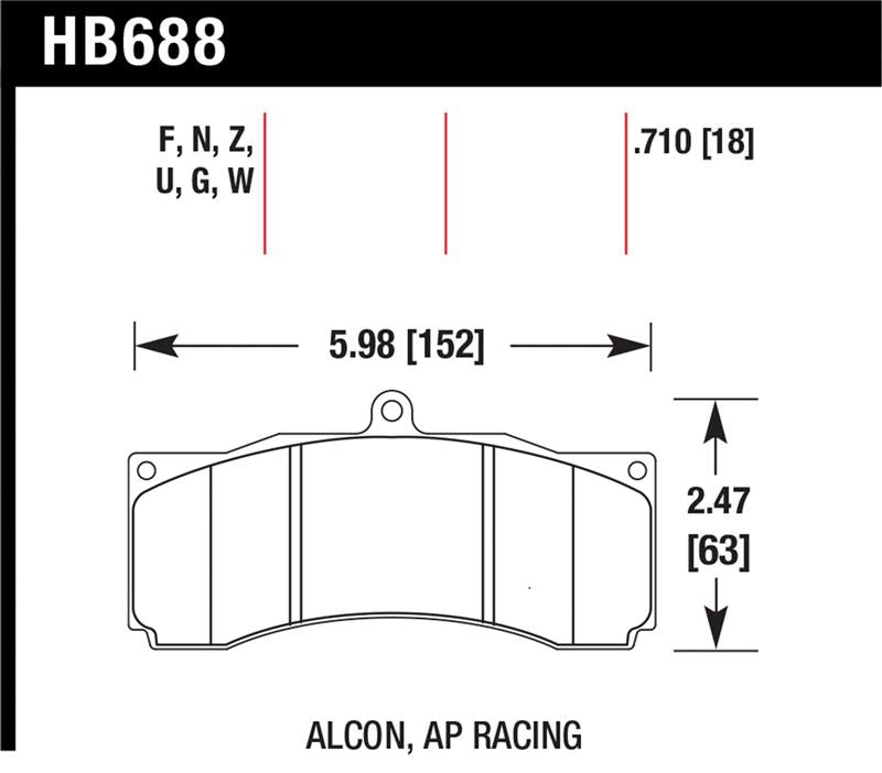 Hawk Alcon / AP Racing / Baer HP Plus Street Brake Pads