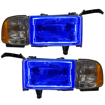 Oracle 94-02 Dodge Ram Pre-Assembled Halo Headlights - ColorSHIFT