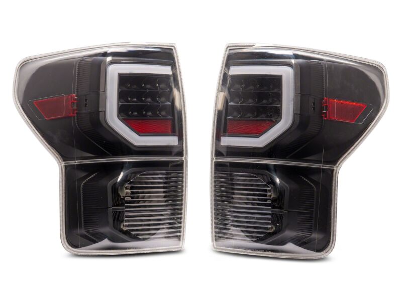 Raxiom 07-13 Toyota Tundra Axial Series Dual C-Shape LED Tail Lights- Black Housing- Clear Lens