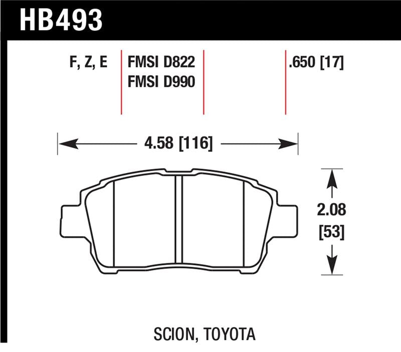 Hawk 04-07 xA/xB D990 Blue 9012 Race Front Brake Pads