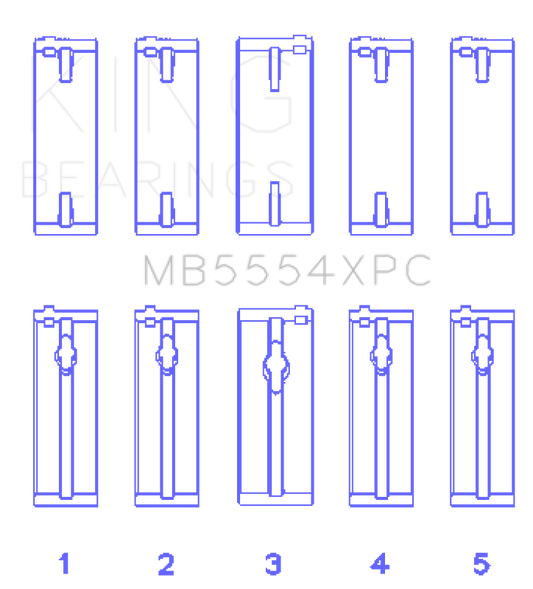 King Engine Bearings Toyota 3SGTE 16V 2.0L pMaxKote Performance Main Bearing Set - Size STD