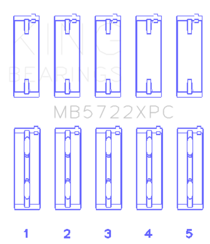 King Engine Bearings 2007+ Mitsubishi 4B11T EVO X Coated Performance Main Bearing Set - Size STD