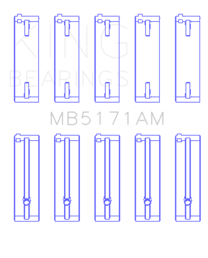 King Engine Bearings Mazda FS-DE L4/FP L4/FS L4  DOHC 16 Valve Main Bearing Set - Size STD
