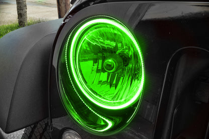 Oracle Jeep Wrangler JK 07-17 LED Waterproof Halo Kit - ColorSHIFT w/ 2.0 Controller