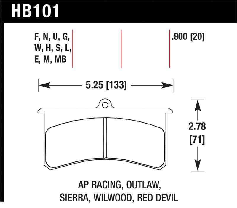 Hawk Blue 9012 Wilwood SL/AP Racing/Outlaw 20mm Race Brake Pads