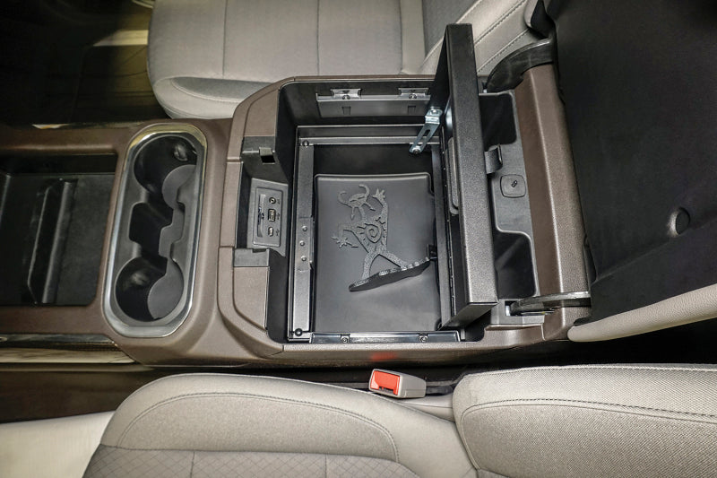 Tuffy Console Safe W/ Keyed Lock For Chevrolet Silverado And Gmc Sierra W/ Flow Thru Console