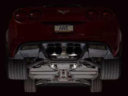 AWE Tuning 05-07 C6 Chevrolet Corvette 6.0L Track Edition Axle-Back Exhaust w/ Diamond Black Tips