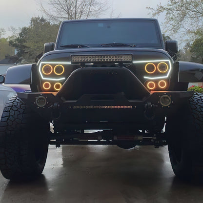 Oracle Vector Jeep Wrangler JK Grille Halo Kit - ColorSHIFT w/ Simple Controller