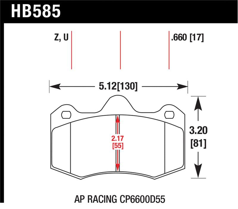 Hawk AP Racing CP 6600 DTC-70 Race Brake Pads