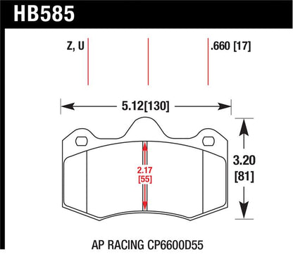 Hawk AP Racing CP 6600 DTC-70 Race Brake Pads