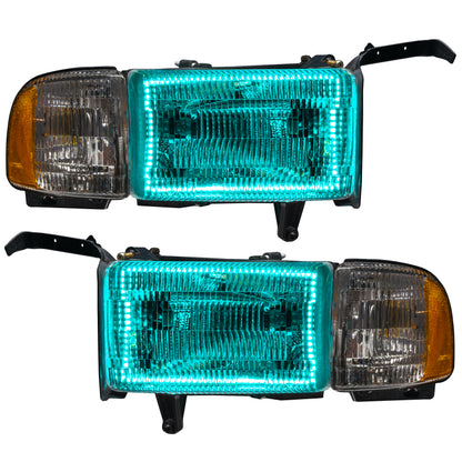 Oracle 94-02 Dodge Ram Pre-Assembled Halo Headlights - ColorSHIFT