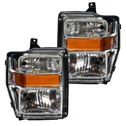 Oracle 08-10 Ford F250 Pre-Assembled Halo Headlights - Chrome Housing - w/ BC1 Controller