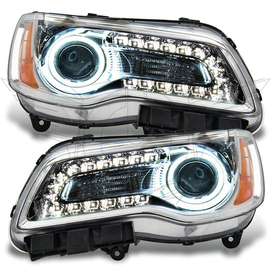 Oracle 11-14 Chrysler 300C NON HID LED Halo Headlights Chrome Housing - Blue