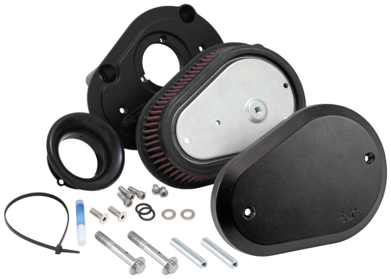 K&N 00-16 Harley-Davidson Street Metal Intake System Flare Black