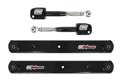 UMI Performance 64-67 GM A-Body Rear Control Arm Kit Fully Boxed Lowers Adjustable Uppers