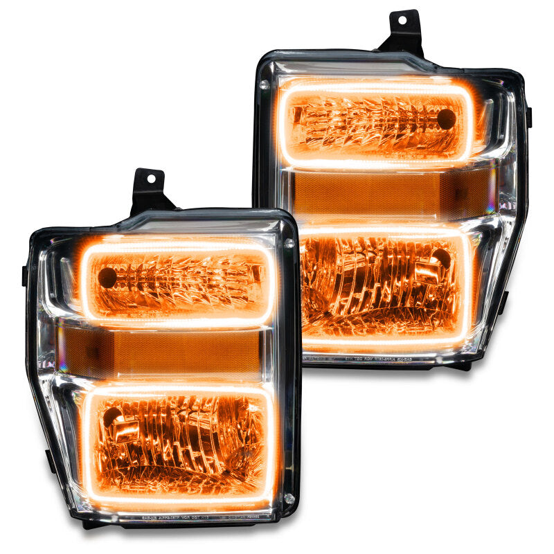 Oracle 08-10 Ford F250/350 Pre-Assembled Halo Headlights- Chrome Housing - w/o Controller