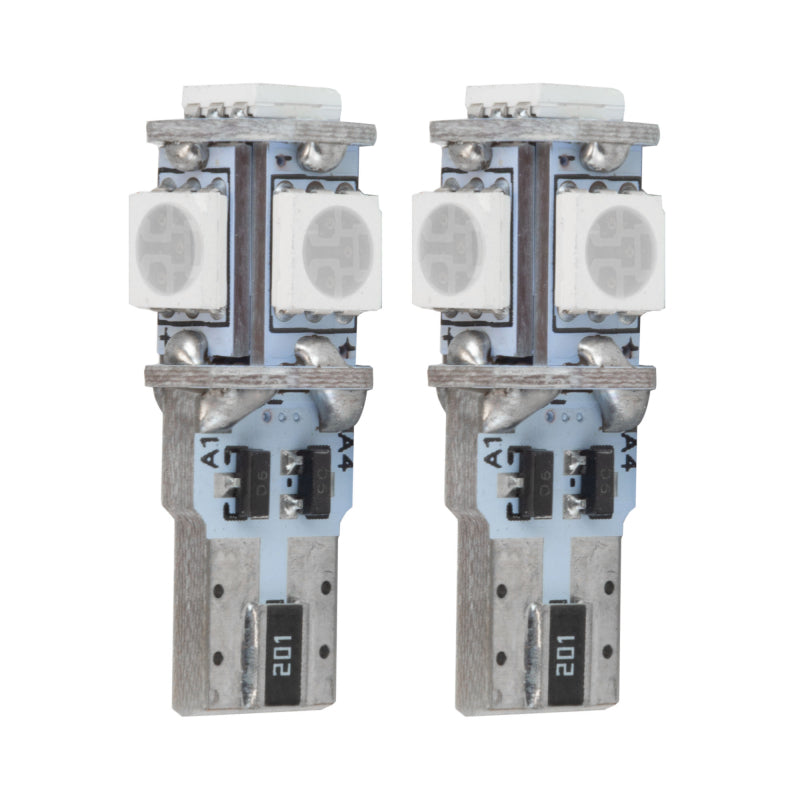 Oracle T10 5 LED 3 Chip SMD Bulbs (Pair) - Red