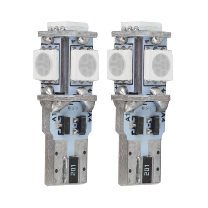 Oracle T10 5 LED 3 Chip SMD Bulbs (Pair) - Red