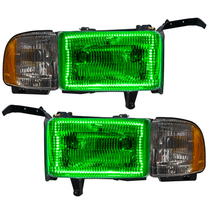 Oracle 94-02 Dodge Ram Pre-Assembled Halo Headlights - ColorSHIFT