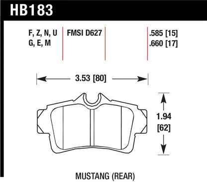 Hawk 94-04 Ford Mustang HPS Street Rear Brake Pads
