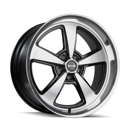 Ridler 652 20x8.5 / 5x120.65 BP / 0mm OS / 83.82mm Hub Gls Blk w/ Diamond Cut Face & Lip Wheel