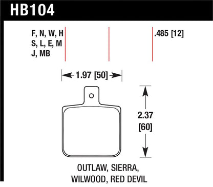 Hawk Sierra/Outlaw/Wilwood HP+ Street Brake Pads