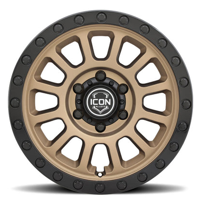 ICON Hulse 18x9 / 6x5.5 / 0mm / 5in BS Satin Bronze w/ Gloss Black Lip