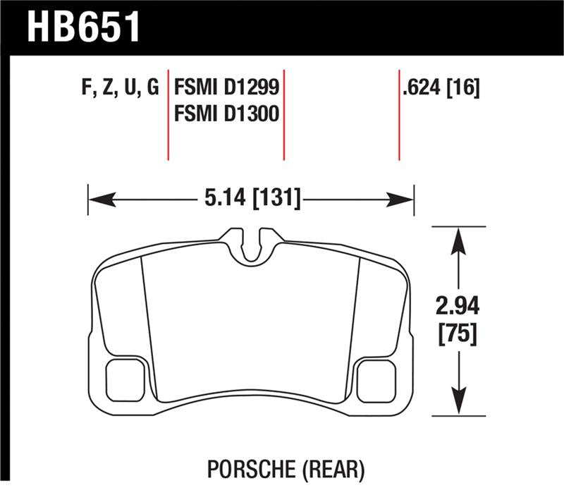 Hawk 07-08 Porsche 911 Turbo/911 GT3/911 GT3 CUP Rear DTC-60 Race Brake Pads