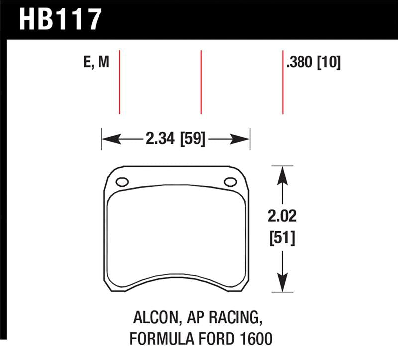 Hawk AP Racing CP3696 Black Race Brake Pads