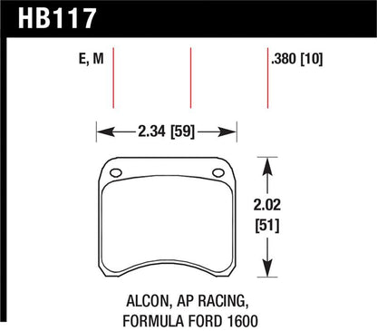 Hawk AP Racing CP3696 Black Race Brake Pads