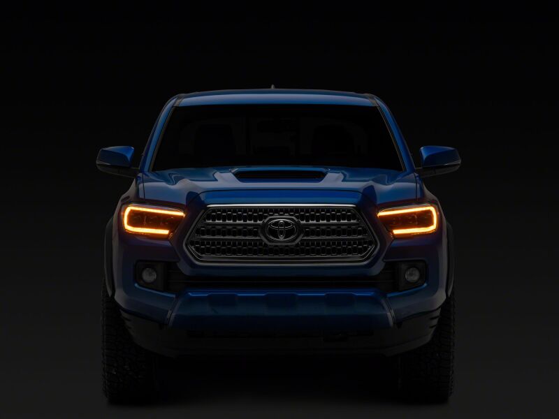 Raxiom 16-23 Toyota Tacoma CXR Series V2 LED Projector Headlights- Black Housing- Clear Lens