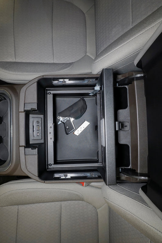 Tuffy Console Safe W/ Keyed Lock For Chevrolet Silverado And Gmc Sierra W/ Flow Thru Console