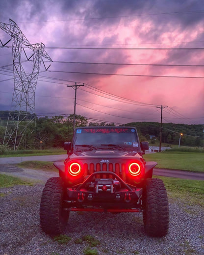 Oracle 7in High Powered LED Headlights - Black Bezel - ColorSHIFT