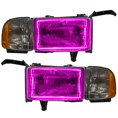 Oracle 94-02 Dodge Ram Pre-Assembled Halo Headlights - ColorSHIFT