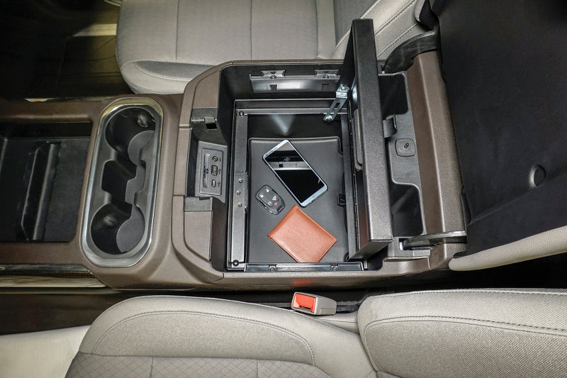 Tuffy Console Safe W/ Keyed Lock For Chevrolet Silverado And Gmc Sierra W/ Flow Thru Console