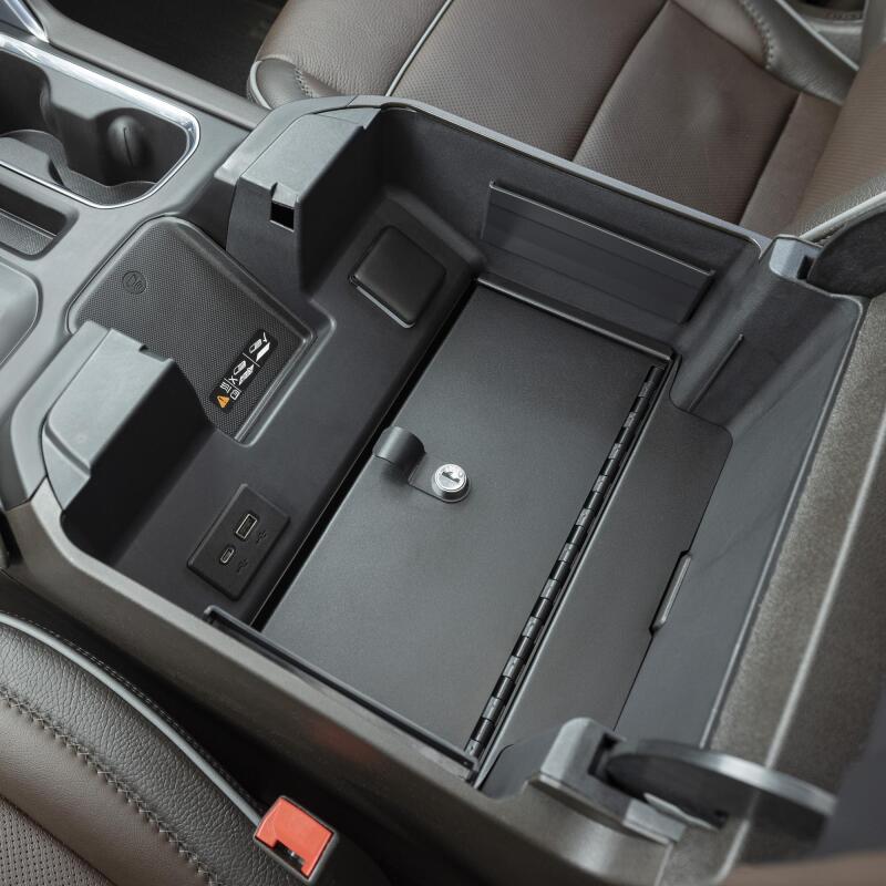 Tuffy Console Safe W/ Keyed Lock For Chevrolet Silverado W/ Wireless Charging Pad Console