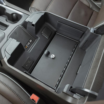 Tuffy Console Safe W/ Keyed Lock For Chevrolet Silverado W/ Wireless Charging Pad Console