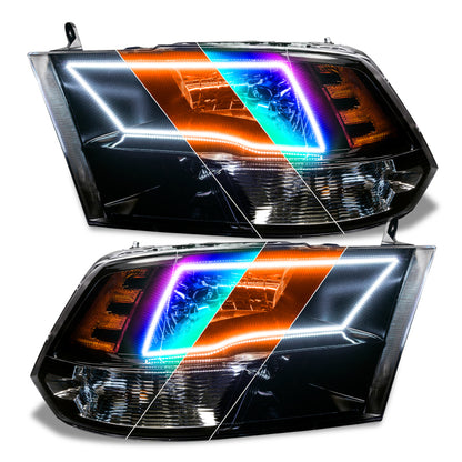 Oracle 09-18 Dodge Ram Switchback Quad Headlight Halo Kit - RGB+A + w/o Controller