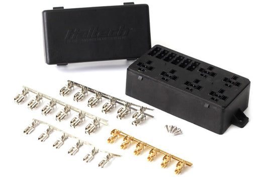 6 Circuit Haltech Fuse Box with Lid and all required pins