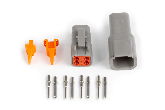 Plug and Pins Only - Matching Set Deutsch DTM-4 Connectors (7.5 Amp)