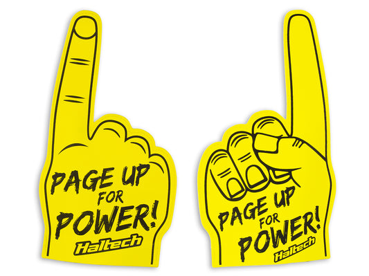 Haltech "Page Up for Power" Foam Finger Size: One Size Fits All Fingers