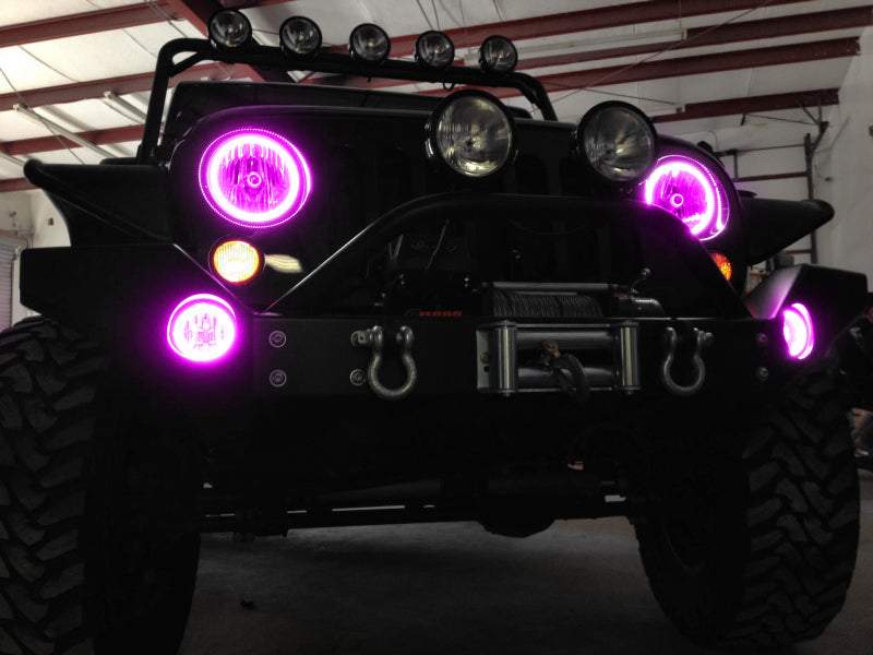 Oracle Jeep Wrangler JK 07-17 LED Waterproof Halo Kit - ColorSHIFT