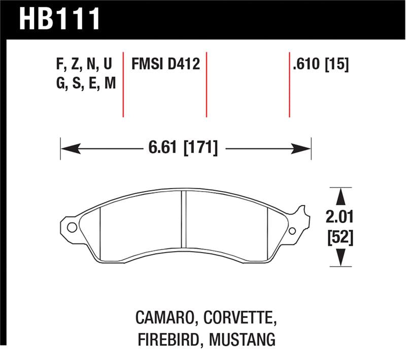 Hawk 96-99 Mustang Cobra 4.6L / 88-96 Corvette 5.7L / 88-92 Camaro 5.0L/5.7L 89-92 Pontiac Firebird