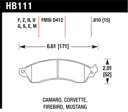 Hawk 96-99 Mustang Cobra 4.6L / 88-96 Corvette 5.7L / 88-92 Camaro 5.0L/5.7L 89-92 Pontiac Firebird