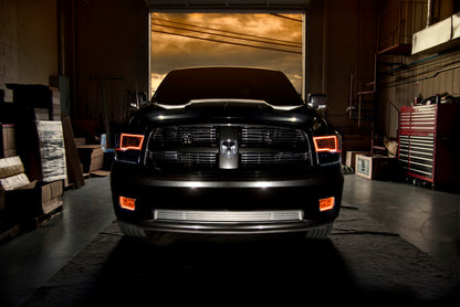 Oracle 09-17 RAM 1500 TRX/SLT Quad Pre-Assembled Headlights - Blk Housing - ColorSHIFT