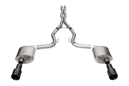 Corsa 2024 Ford Mustang GT Coupe 3in Sport Cat-Back Exhaust - 4.5in Black Carbon Fiber Tips