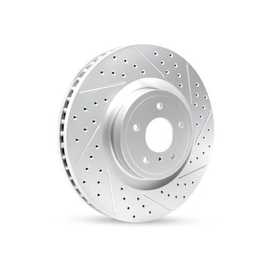 R1 15-19 Jaguar E-Pace Front Left Drilled & Slotted Geo-Carbon Rotor